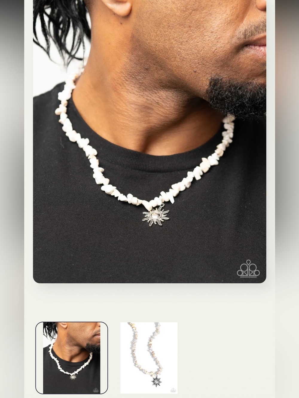 ☀️ “DANCING IN THE SUNLIGHT” WHITE STONES NECKLACE FOR MEN ~ PAPARAZZI❗️☀️💪🏼☀️ - Picture 5 of 5